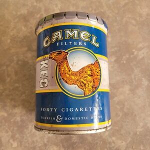 Camel 40 Cigarette Keg Metal Press Snap Top Lid Collector Tobacco Tin Collectors